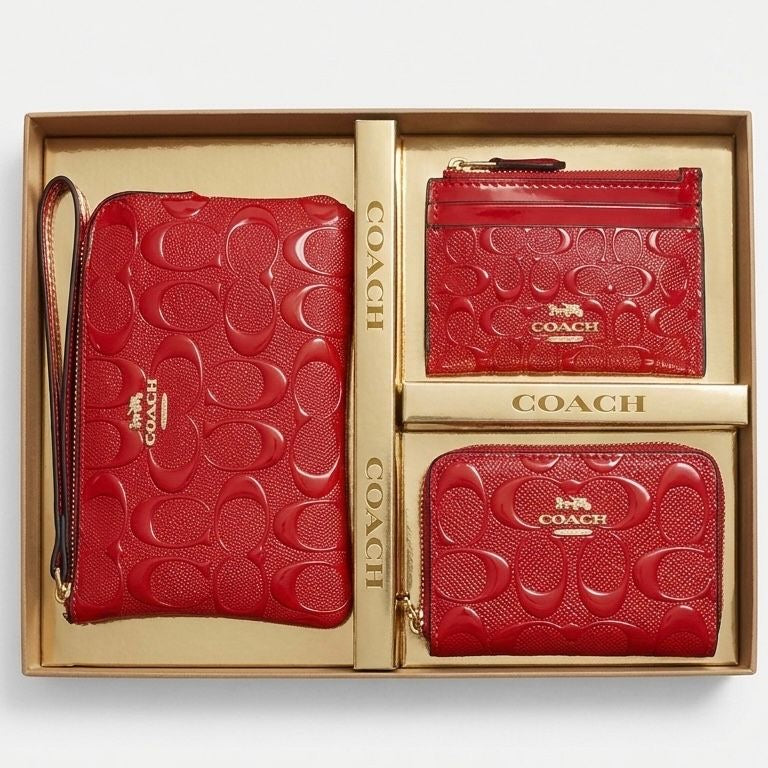 Co-ach red wallet box