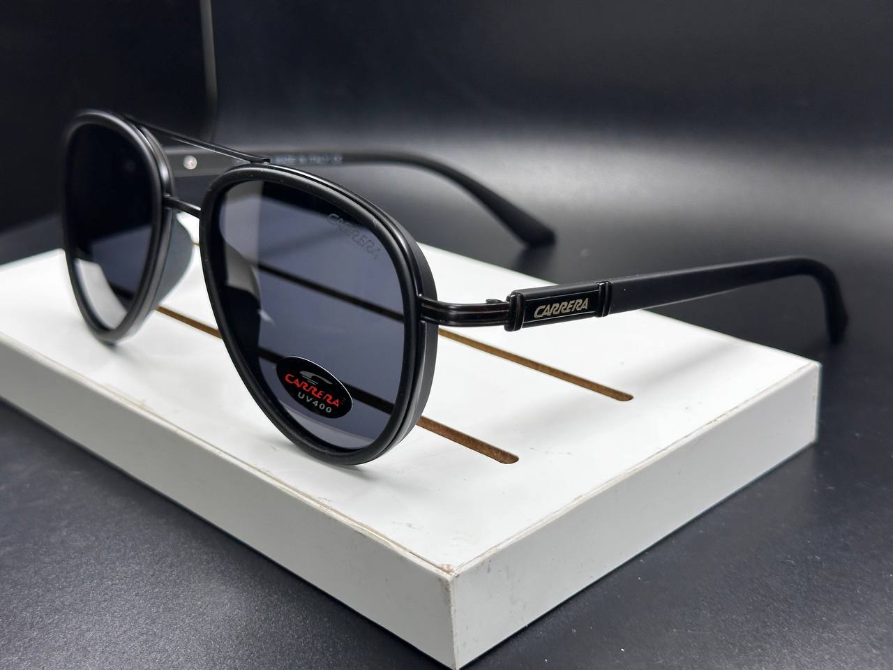 Carr-era black sunglasses