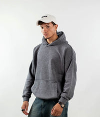 WASHED OVER SIZED HOODIE - DARK GREY