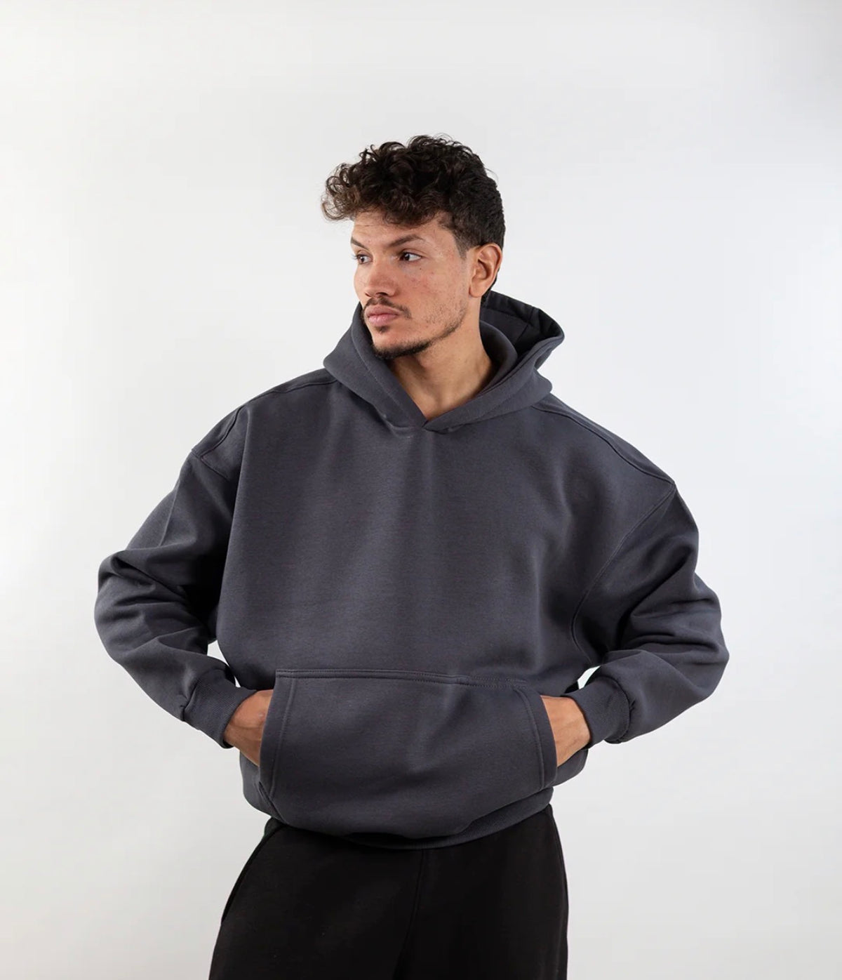 Dark grey basic hoodie