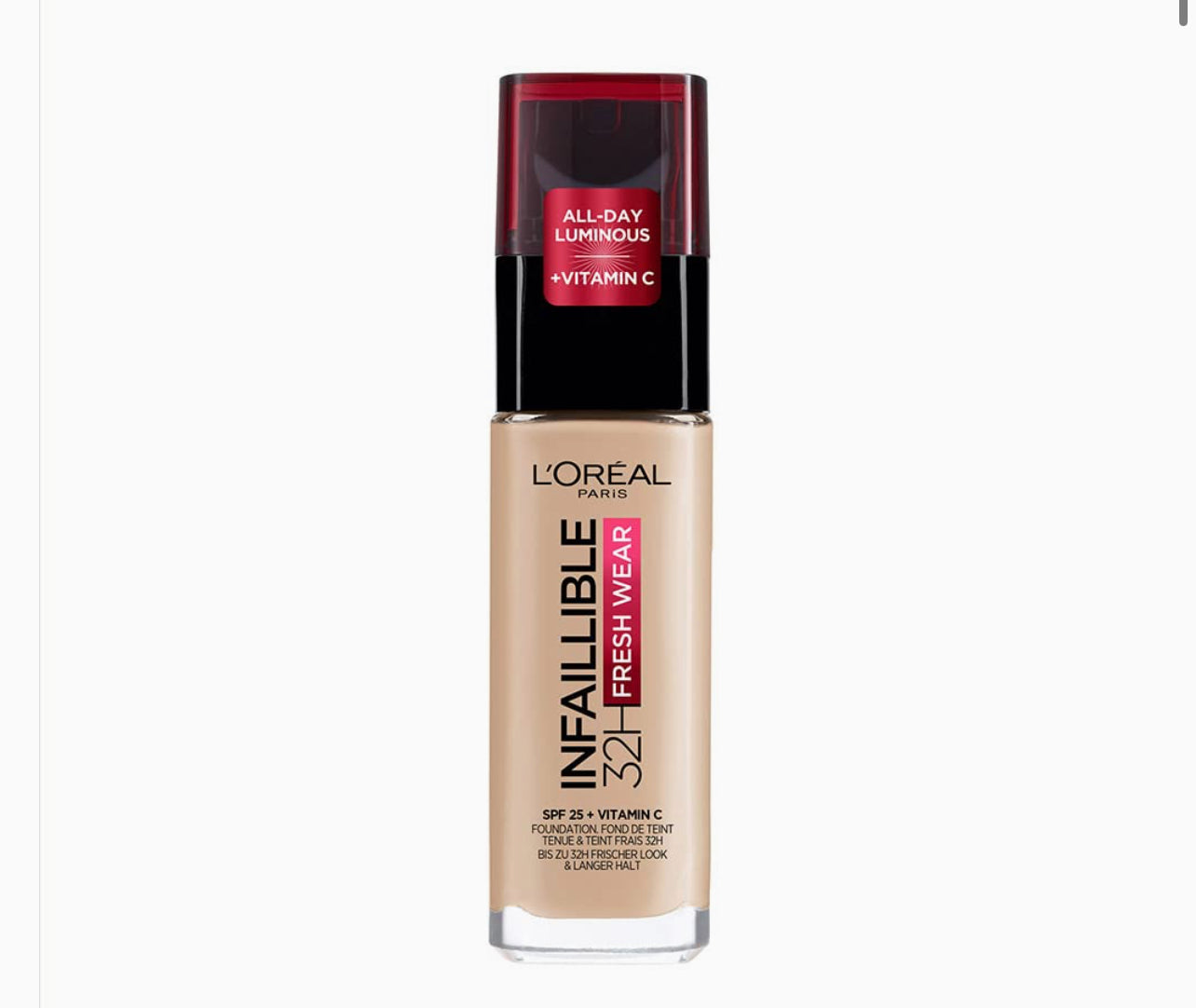 L'Oréal Paris Infaillible 32H Fresh Wear Foundation 130 True Beige- SPF 25 + Vitamin C