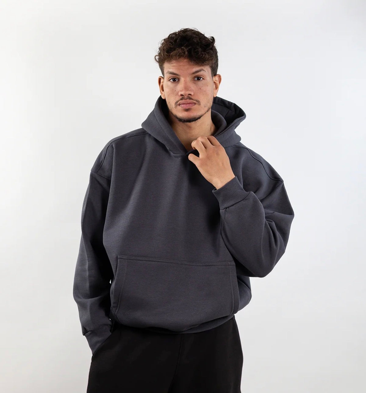 Dark grey basic hoodie
