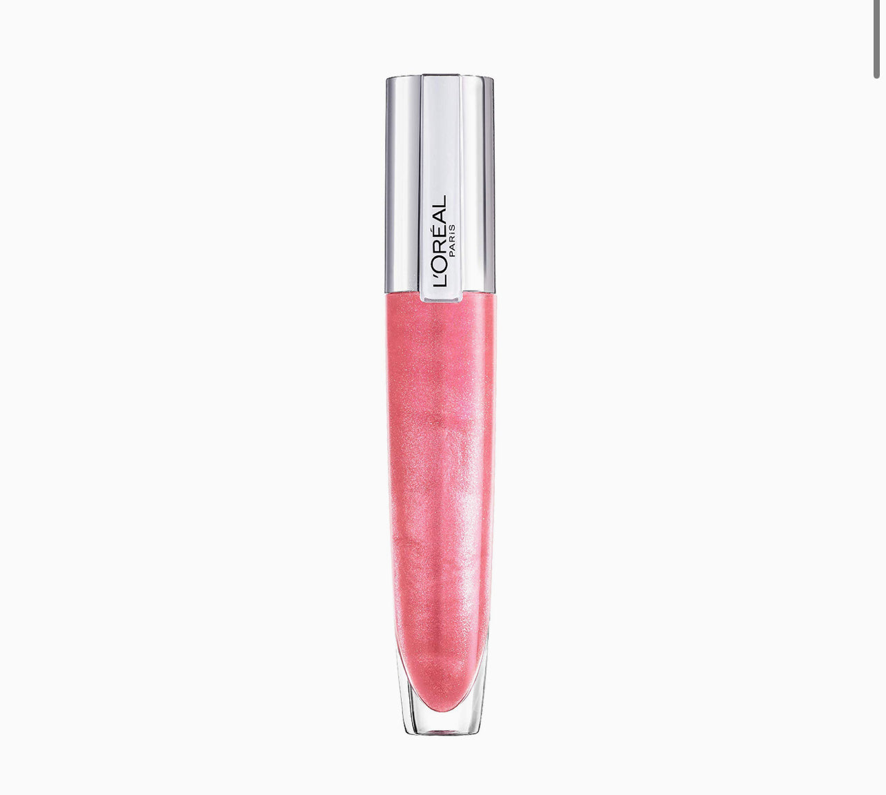 L’Oréal Paris L'Oréal Paris Brilliant Signature Plumping Sheer Pink Lip Gloss 406 Amplify, Lightweight, non-sticky with intense hydration