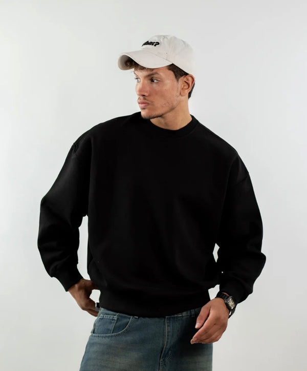 BOXY FIT CREW-BLACK