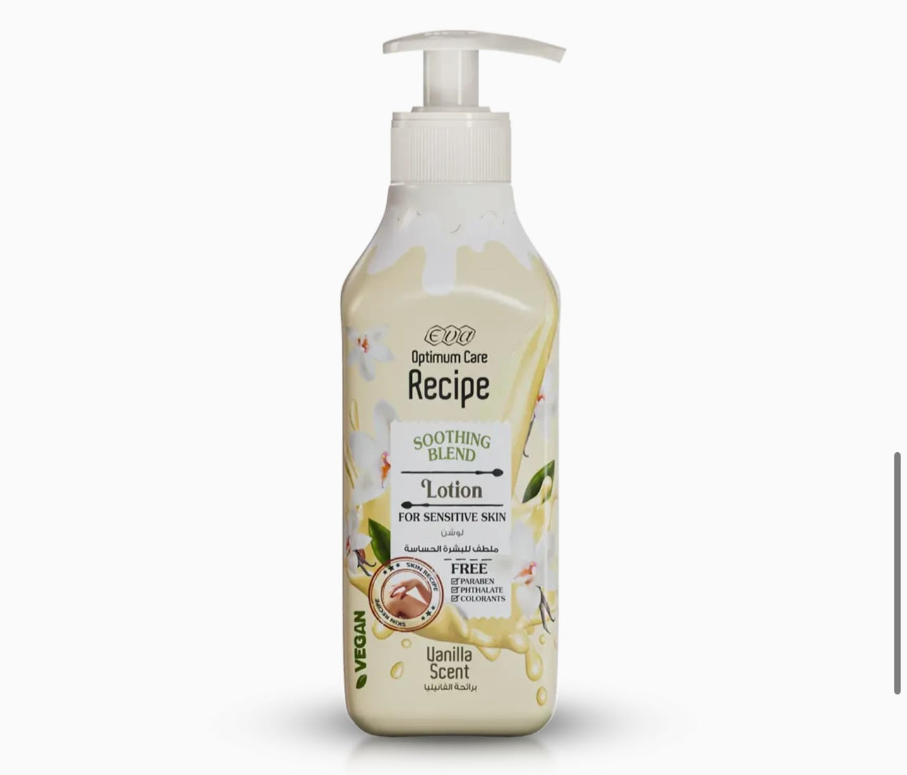 Eva cosmetics Optimum Care Recipe Soothing Blend Lotion For Sensitive Skin - Vanilla Scent 370 Ml