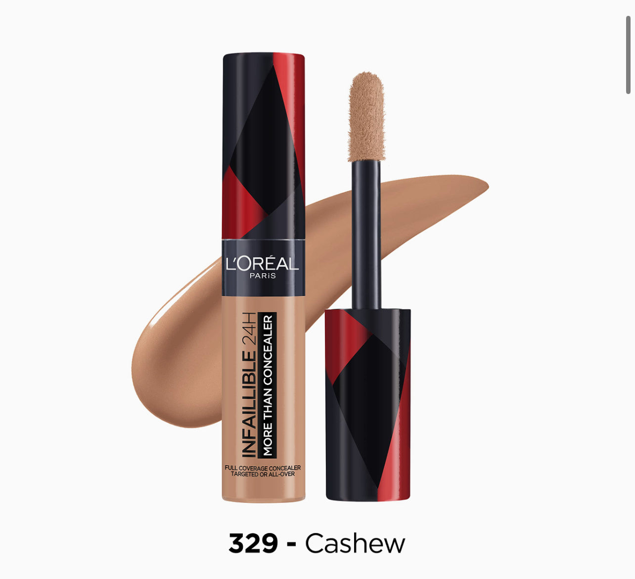 L’Oréal Paris Infaillible More Than Concealer 330 Pecan- Waterproof, Full Coverage