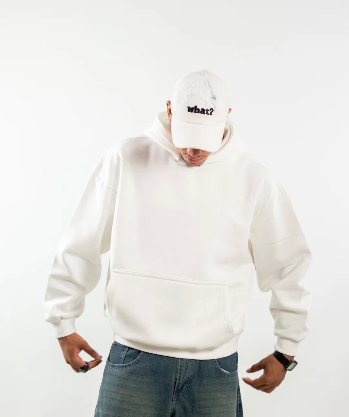 White basic hoodie