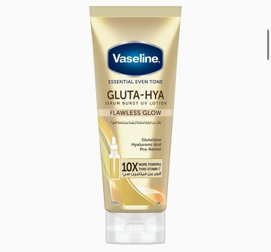 Vaseline® Gluta-Hya Flawless Glow Serum Burst body Lotion,10x more powerful than vitamin c, for glowing & eventoned skin, 200m