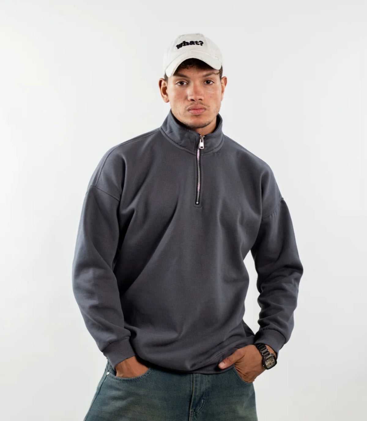 QUARTER ZIPPER - DARK GREY