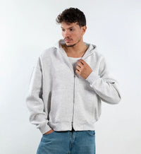 BOXY ZIP UP - LIGHT GREY