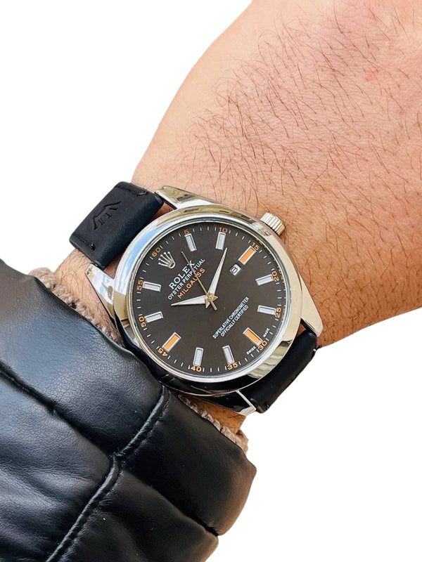 BLACK R.OLEX WATCH