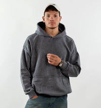 WASHED OVER SIZED HOODIE - DARK GREY