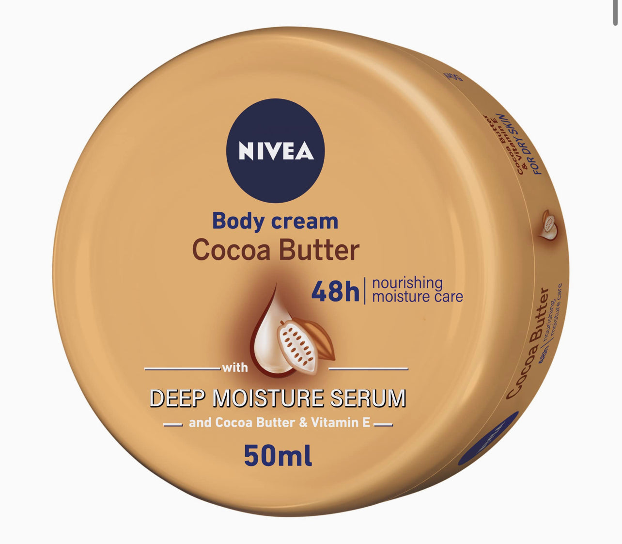 NIVEA Body Cream Dry Skin, Cocoa Butter Vitamin E, Jar 50ml