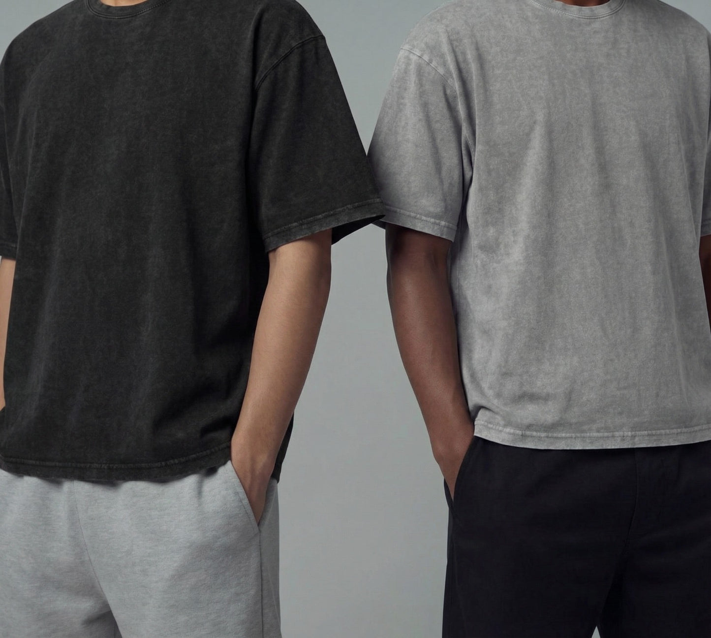 Washed denim t-shirt