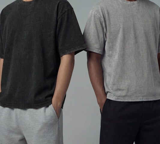 Washed denim t-shirt