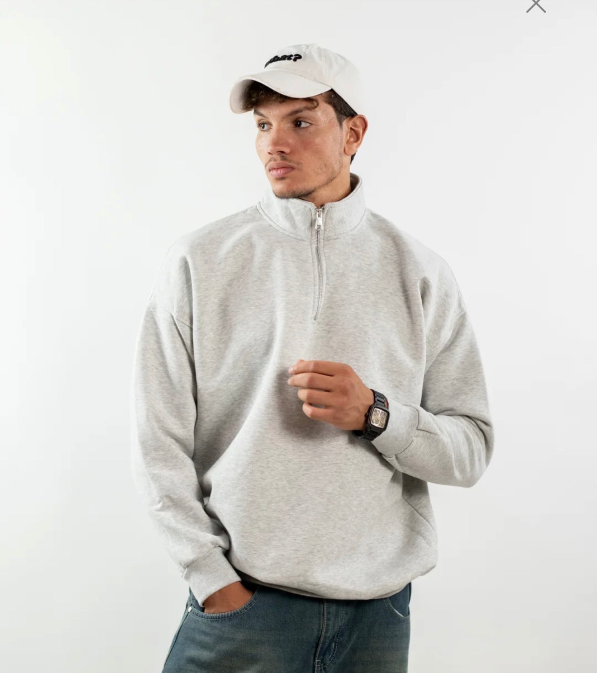 QUARTER ZIPPER - GREY