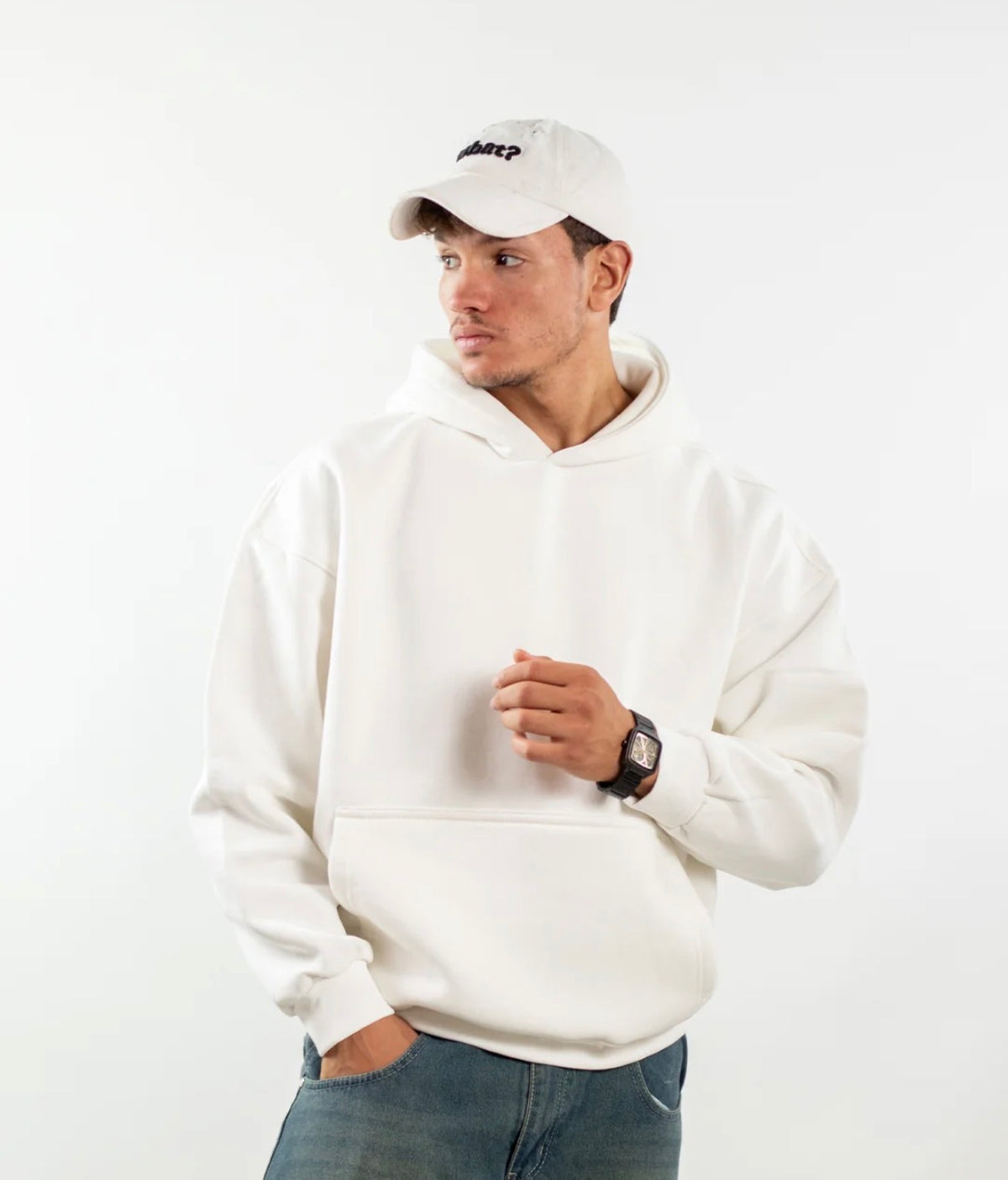 White basic hoodie