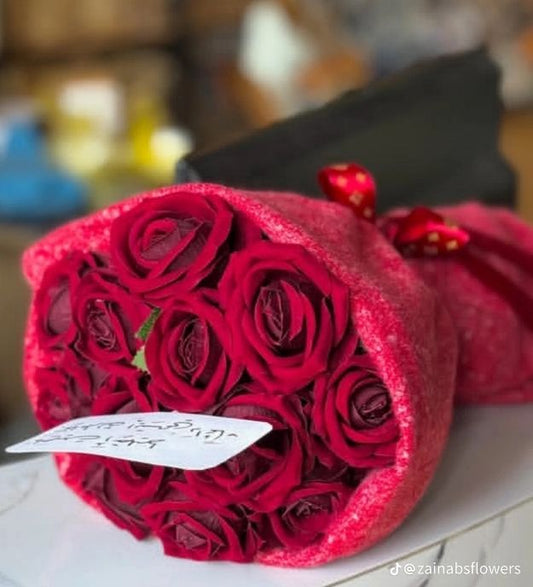 Red scarf with flowers