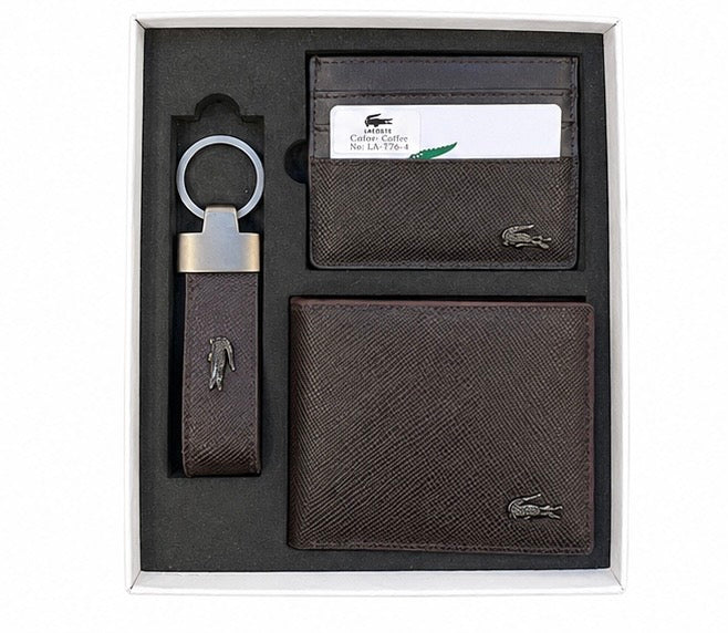 LA-COSTE BROWN WALLET BOX