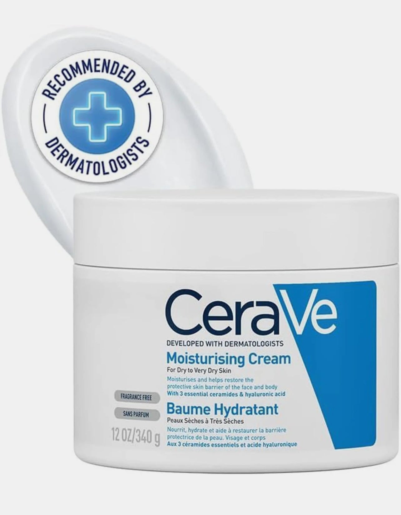 Cera Ve Moisturizing Cream 48H Body and Face Moisturizer for Dry to Very Dry Skin,
340g