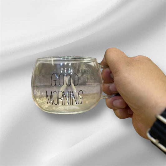 Good morning glass cup