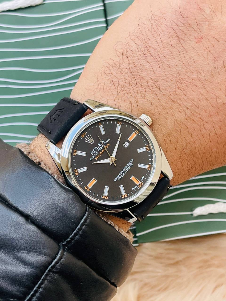 BLACK R.OLEX WATCH