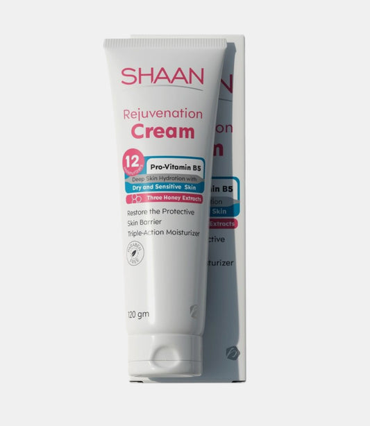 Shaan Rejuvenation Moisturizing Cream with Pro-Vitamin B5 for Dry & Sensitive Skin, 120g