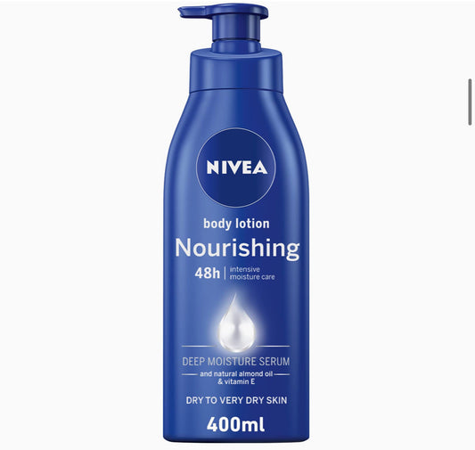 NIVEA Body Lotion Extra Dry Skin, Nourishing Almond Oil & Vitamin E, 400ml