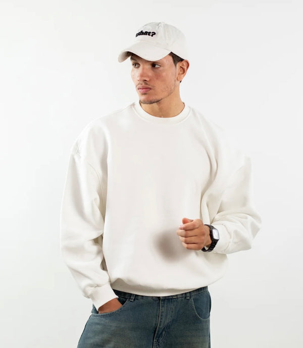 BOXY FIT CREW-WHITE